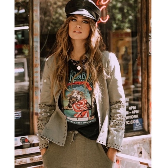 NWT Spell and the Gypsy Eagleback Matinee Khaki Bohemian Peplum Hem Jacket XS - Picture 6 of 16